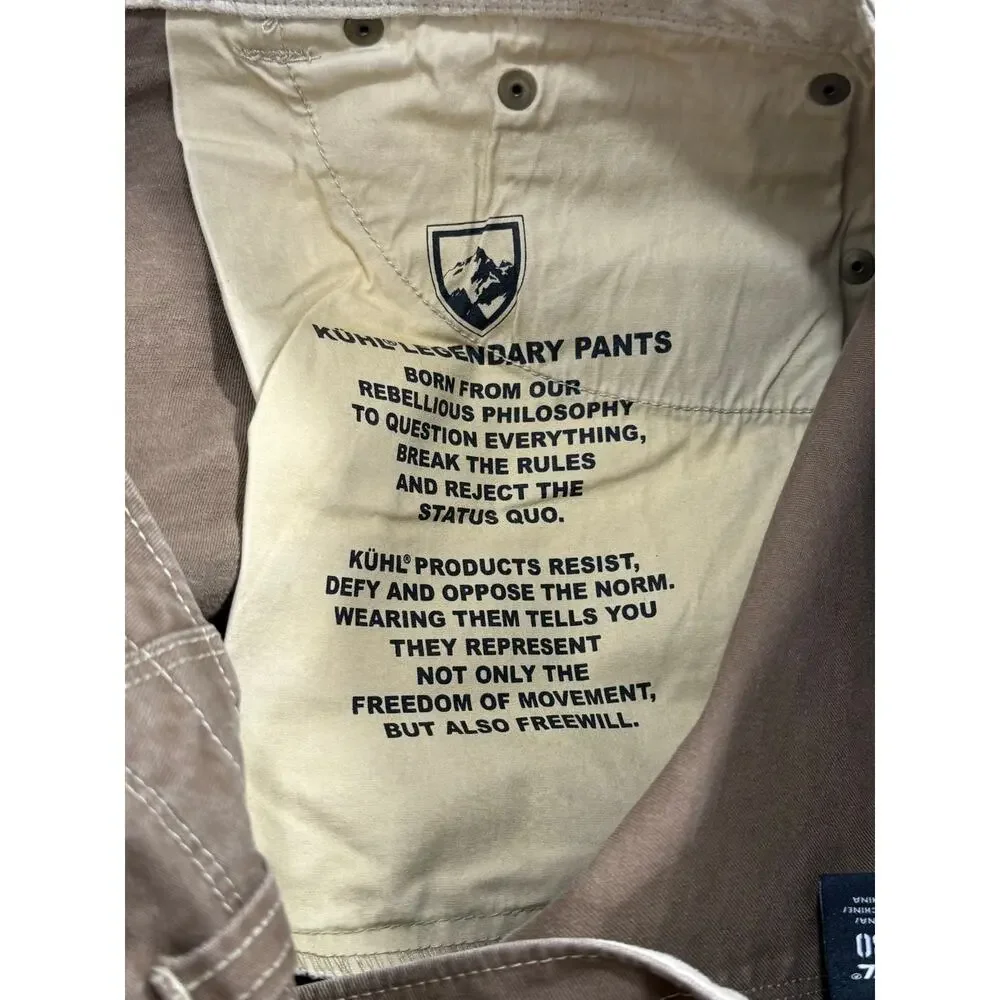 KUHL Rydr Pants Men’s 34x30 Brown Tan Patina Outdoor Hiking Gorpcore